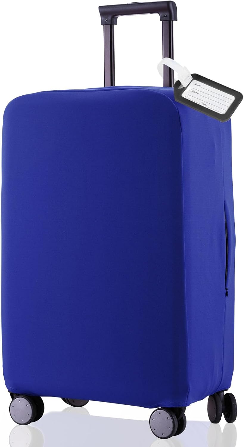 Travel Luggage Cover Suitcase Protector Scratch-Resistant Fit 19-31 Inch Suitcase, Not Included Suitcase (Blue, 3XL(32-33inch))