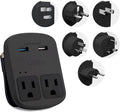Ceptics World Travel Adapter Kit - QC 3.0 Dual USB + Dual US Outlets, Surge Protection, Perfect For Europe, UK, China, Australia, Japan, Perfect For Laptop, Cell Phones, Cameras - Safe ETL - Black