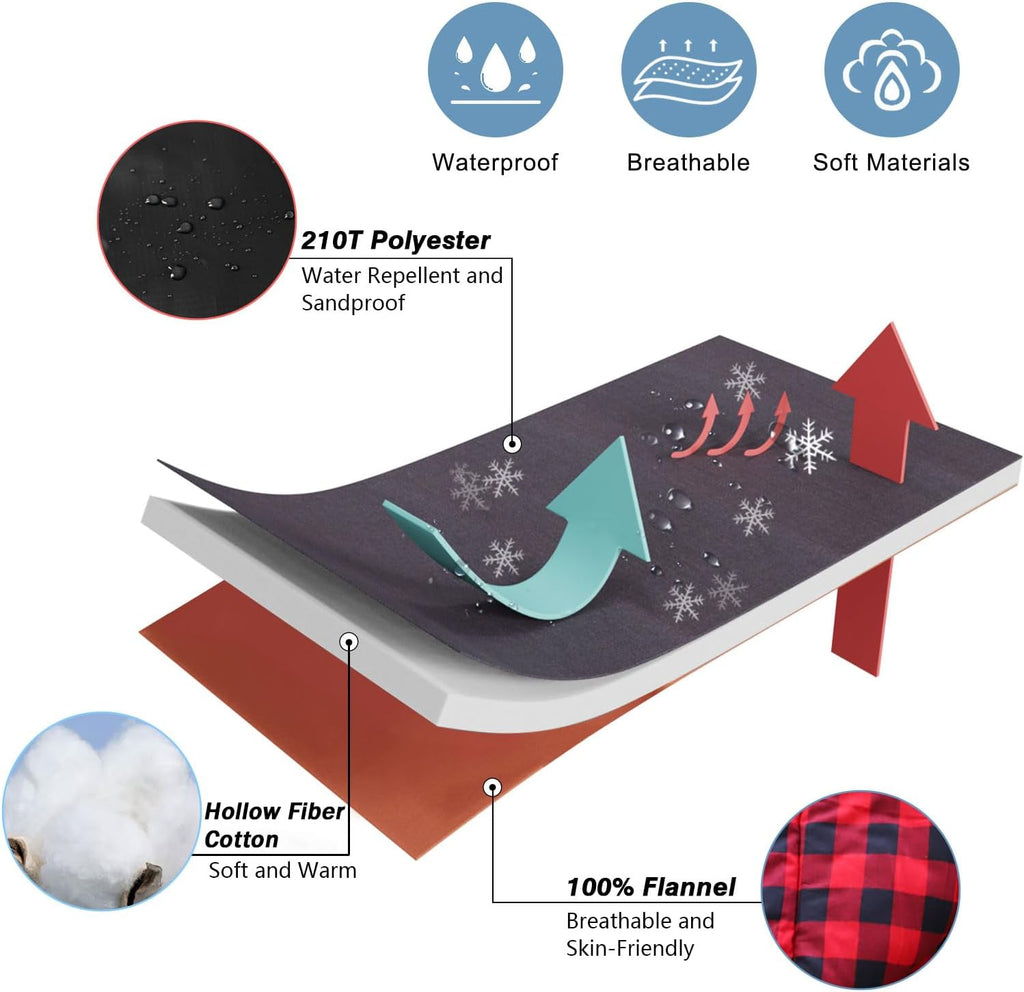 0 Degree Sleeping Bag Cotton Flannel Winter Cold Weather for Adults XXL Sleeping Bag 4 Season Big and Tall with Pillow Compression Sack