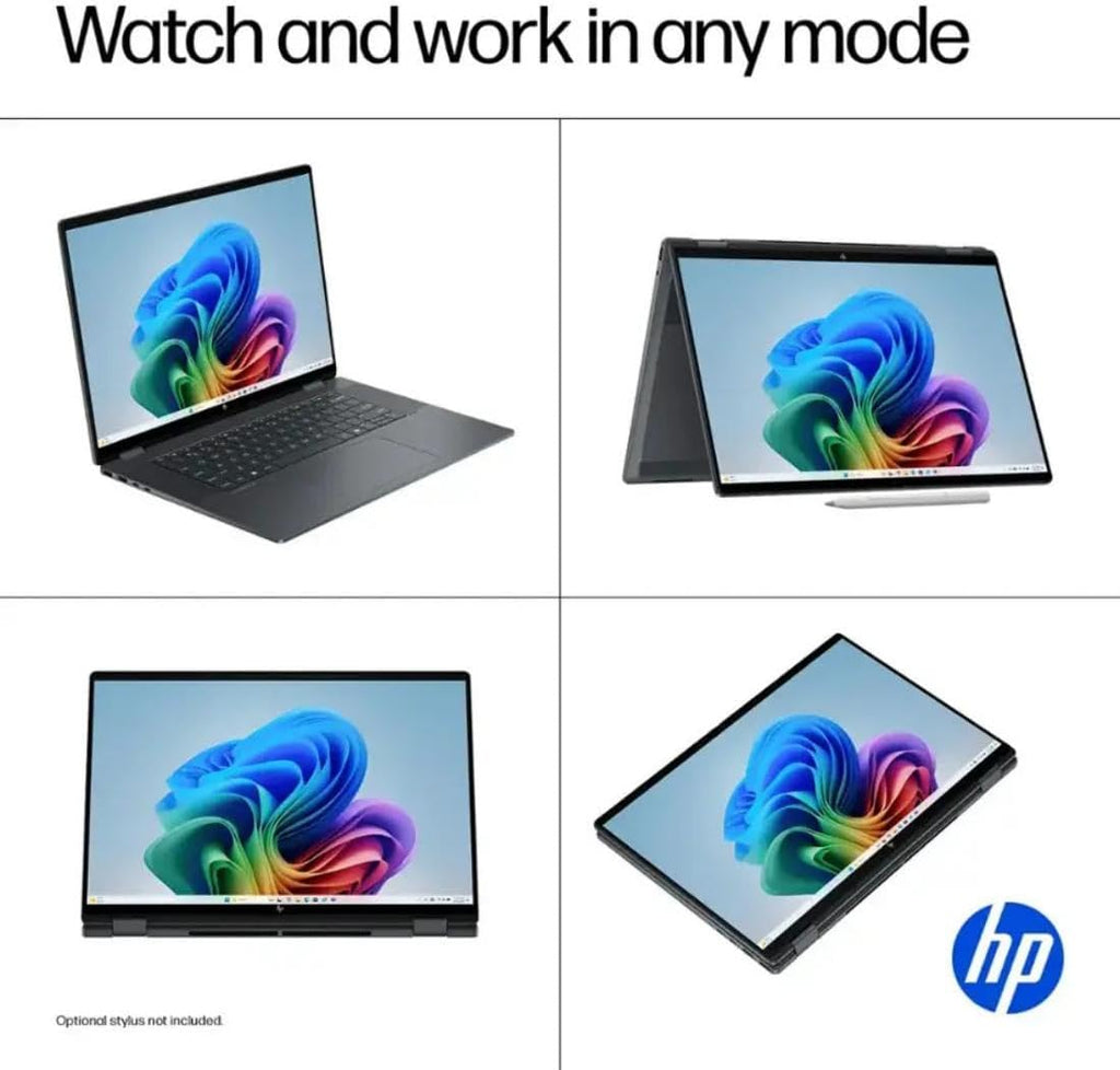 HP OmniBook X Flip 16 2-in-1 Laptop: 16" FHD+ Touchscreen, Intel Core Ultra 7 (NPU 47 Tops), 16GB RAM, 512GB SSD, Intel Arc 140V GPU, Copilot+ PC, Eclipse Gray, W/Pen Accessories, Windows 11 Pro