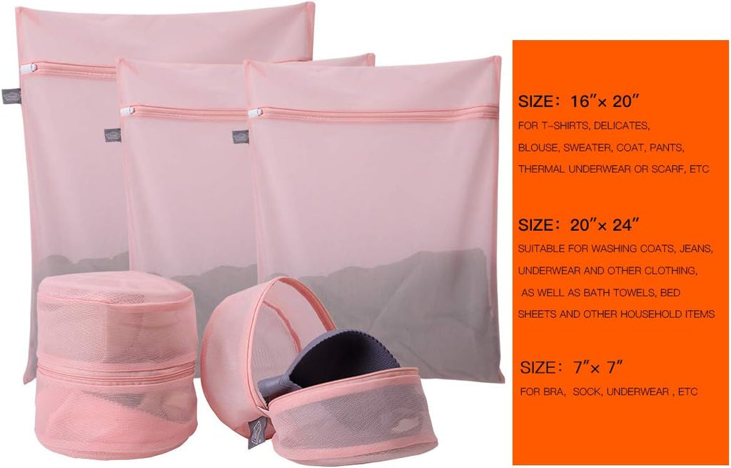 Kimmama Laundry Bag Mesh Wash Bags, Washing Machine Wash Bag, Net Washer Sack with Zipper, Dryer Pouch for Cleaning and Drying Cloths, Garment, Sweater, Delicates, lingerie, Bra, Pant, Sock, Toys