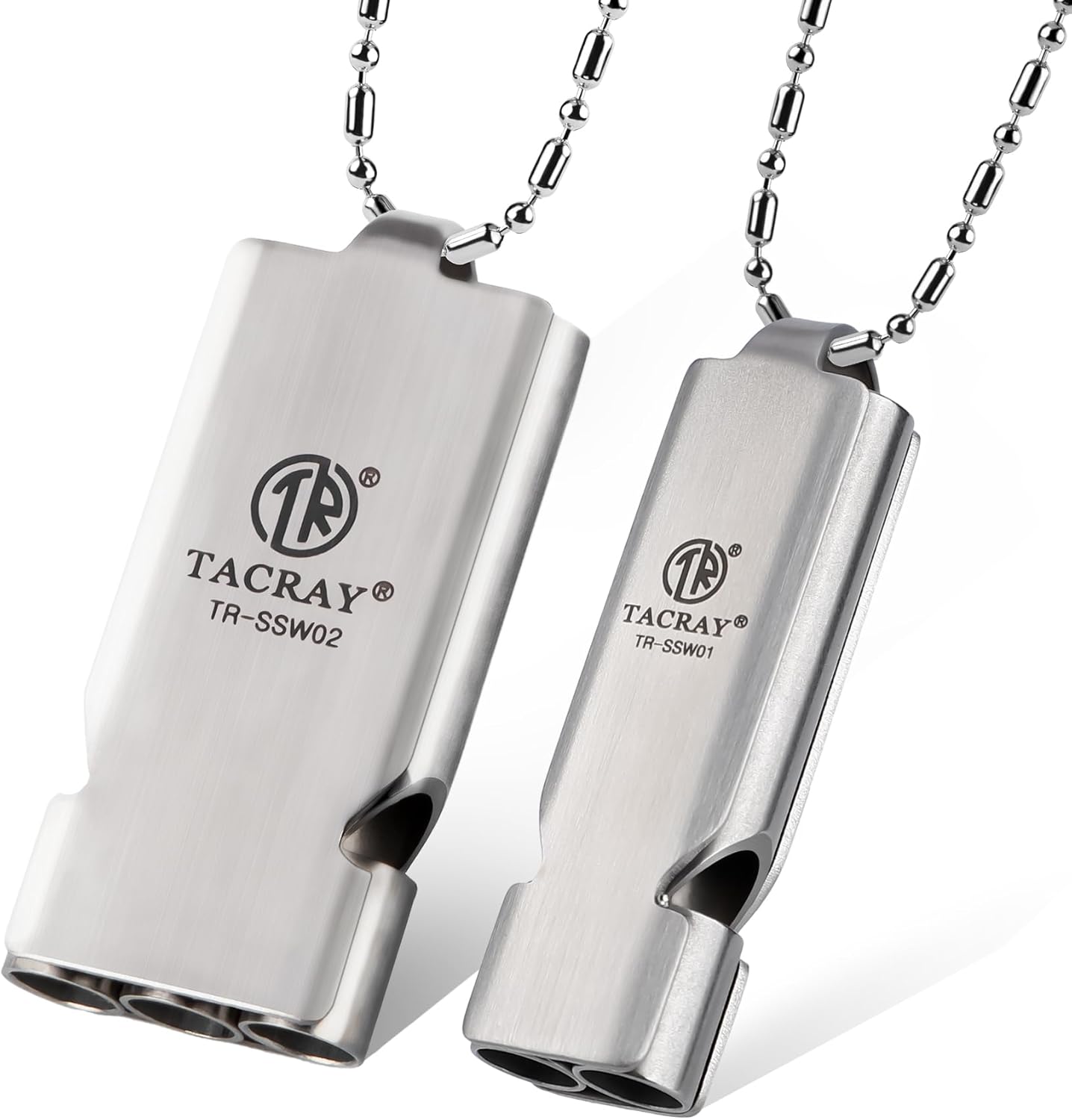 TACRAY Emergency Whistles Lifeguard Safety Whistle with Neck Chain and Keychain for Outdoor Camping Hiking