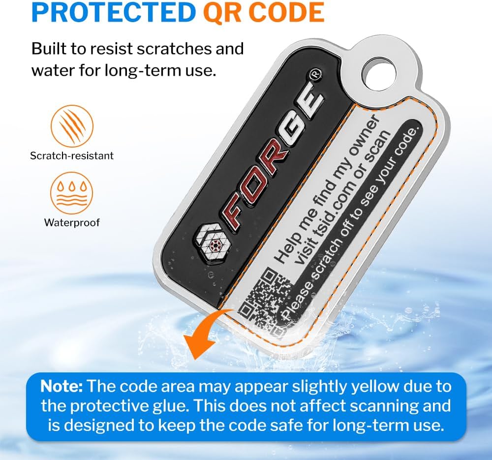 Forge Smart Lost and Found Luggage Tags, Global Luggage Tracking Tag, Travel Sentry Powered Baggage ID System for Luggage, Bags, Suitcases, and More (Black 4 PK)