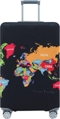 Travelkin Luggage Covers For Suitcase Tsa Approved,Suitcase Cover Protector Fit 18-32 Inch Luggage (Map, XL)