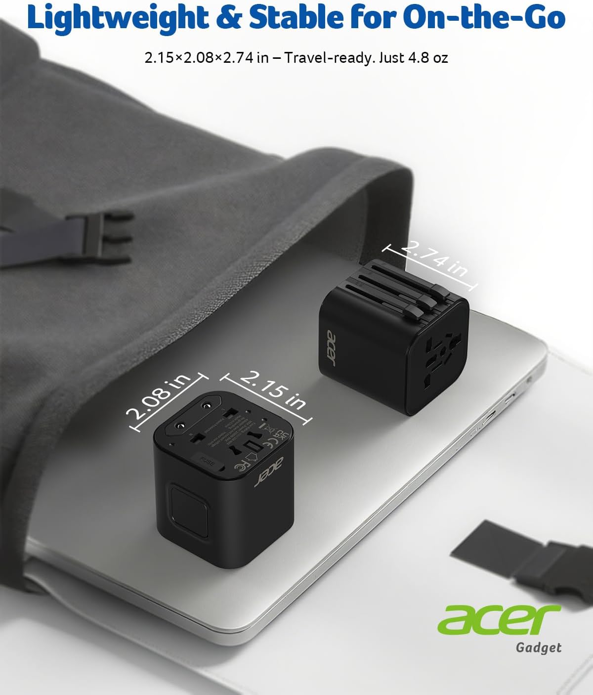Acer US to Europe Plug Adapter, Universal Travel Adapter, International Power Adapter for USA to Europe UK France Germany Spain Ireland Australia (Type C/G/A/I),Black