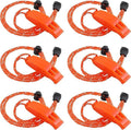 JULBEAR 6PCS Safety Survival Whistles with Adjustable Reflective Lanyard Emergency Plastic Whistle Marine Whistle