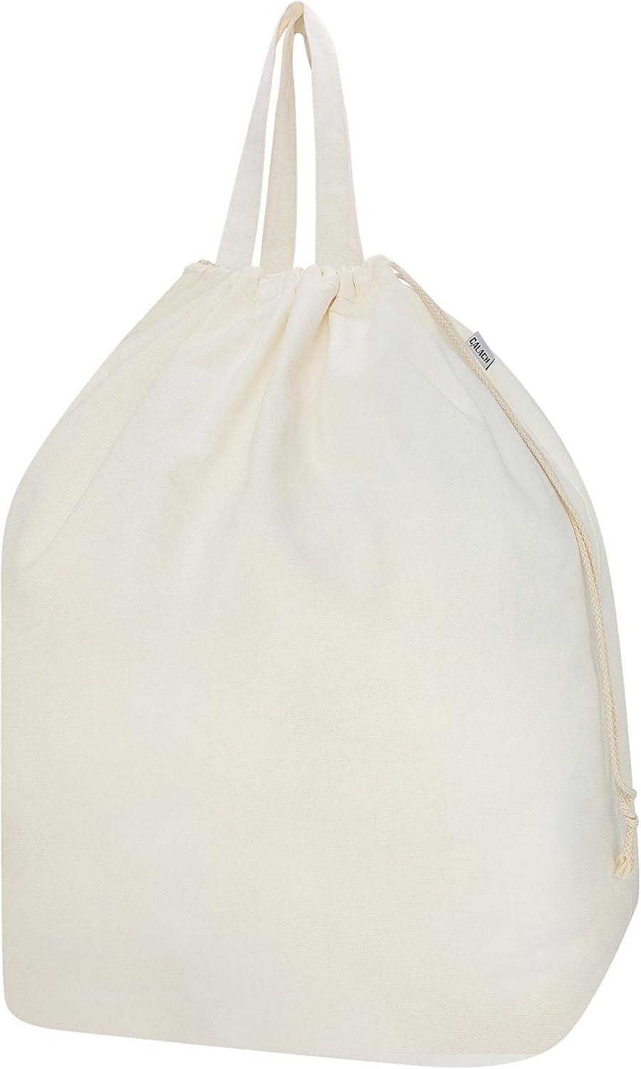 Canvas Laundry Bags with Handles & Rectangular Base, 90L Extra Large Heavy Duty Laundry Basket Hamper Liner Replacement, Washable Cotton Drawstring Dirty Clothes Bag