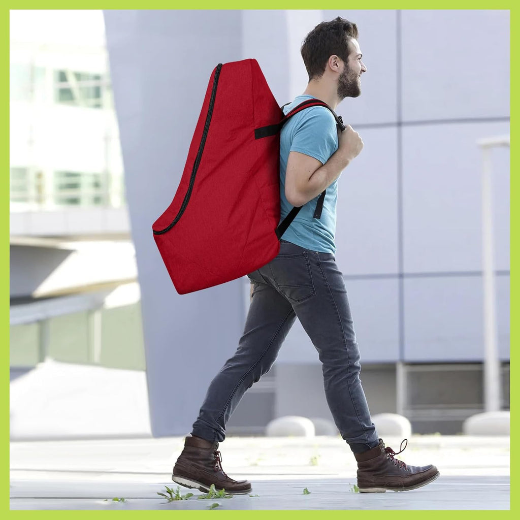 Padded Car Seat Travel Bag for Airplane, Heavy Duty Backpack for Air Travel, Water-Resistant Carrier with Shoulder Strap, Fits Most Car Seats (Red)