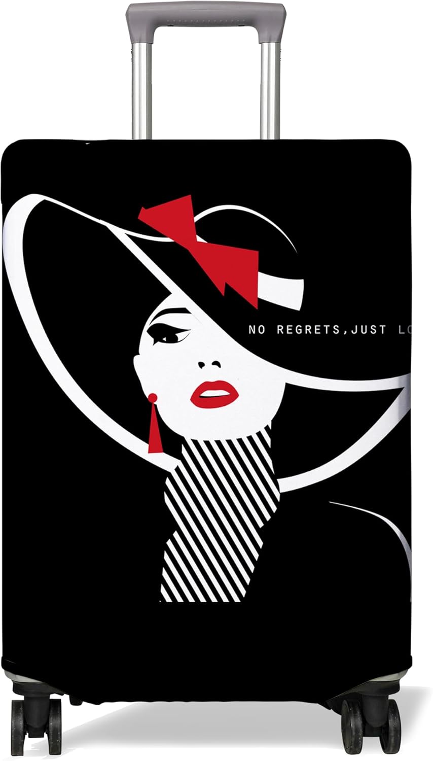 Travel Luggage Cover Suitcase Protector Fits 18-32 Inch Wheel Covers PatternedTravel Related Items Flower Luggage Protector Elastic L