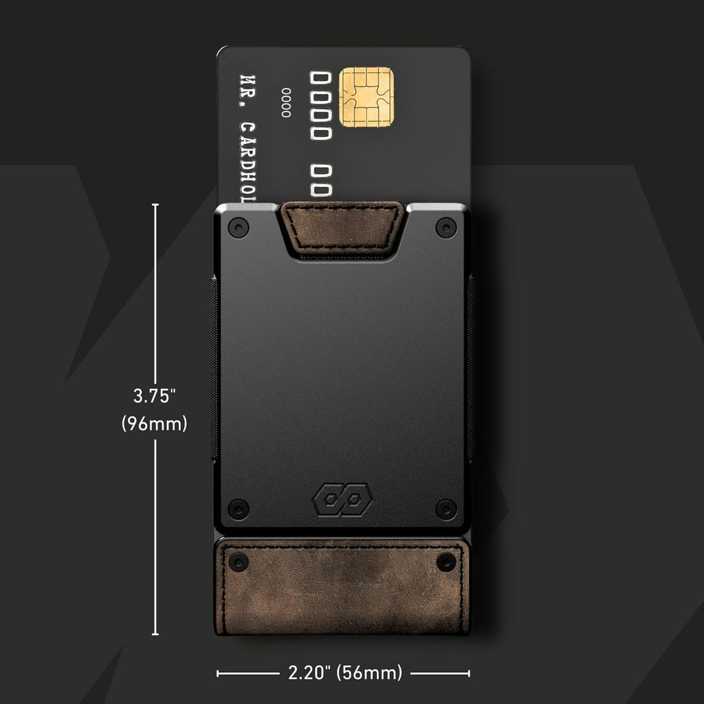 PROOF Wallet | Slim Minimalist Wallets for Men | Leather & Metal | RFID Wallet | Front/Back Pocket | Gift Box | Veteran Owned