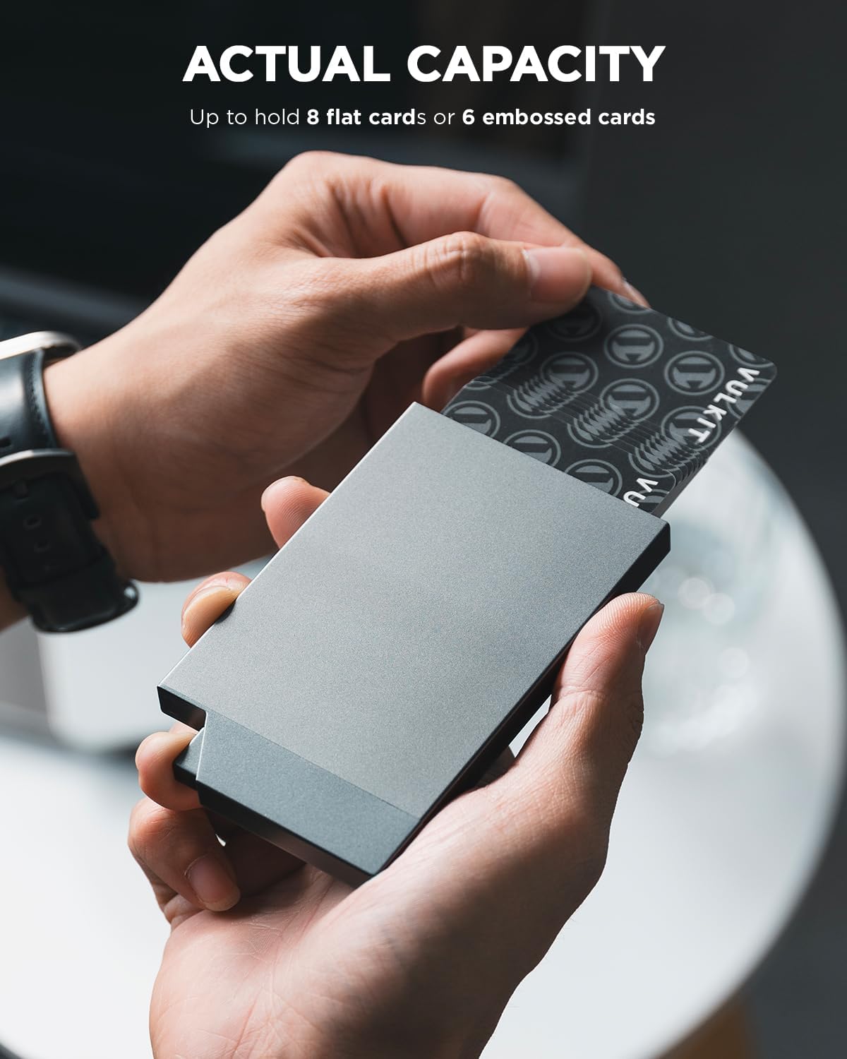 VULKIT Pop up Card Holder Minimalist Credit Card Holder RFID Blocking Slim Metal Card Case for Men or Women(Rose Gold)