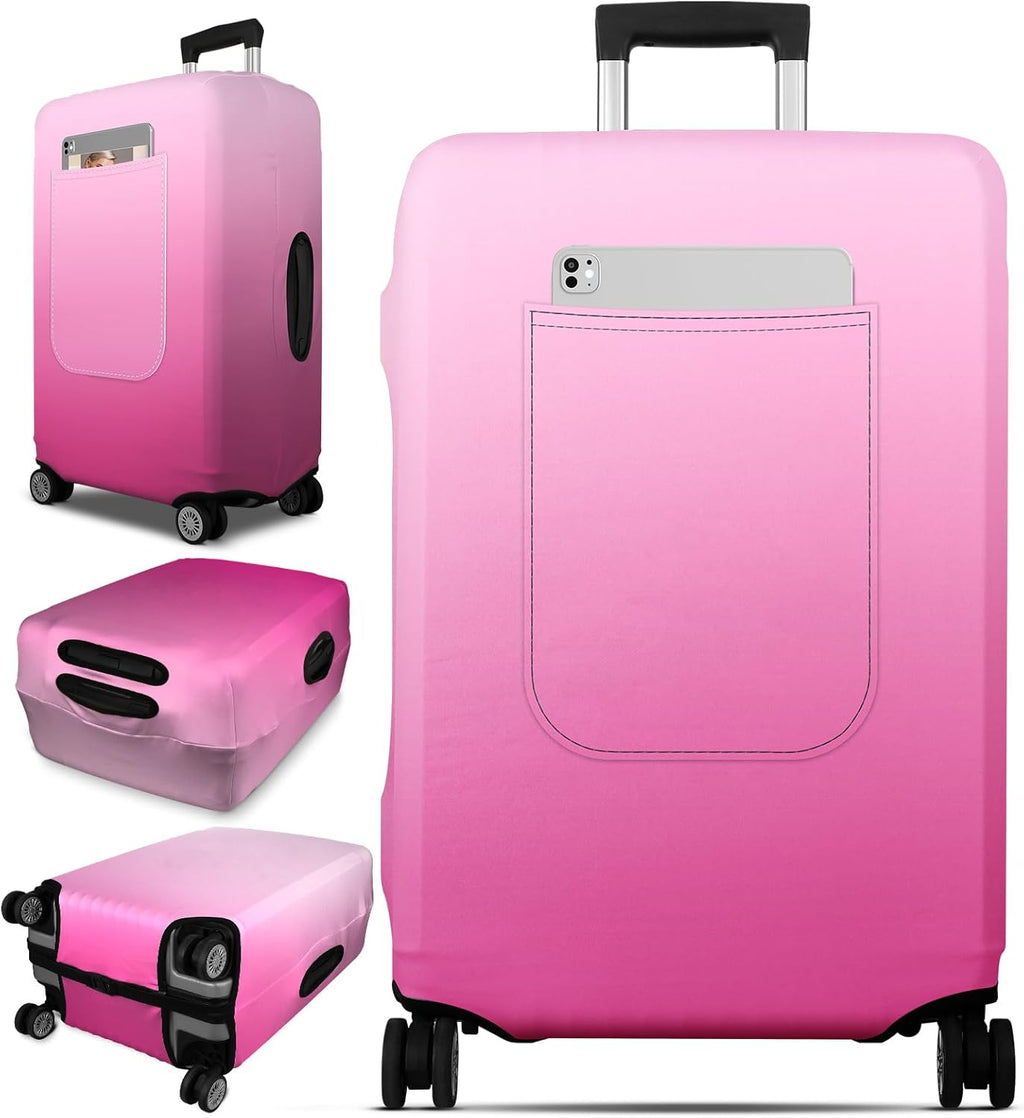 Slohif Luggage Cover for Suitcase Tsa Approved Protector - Luggage Sleeve Large Suit Case Cover Travel Stretch Baggage Case Protective Washable Fit 29-30 Inch Rose Gradient L