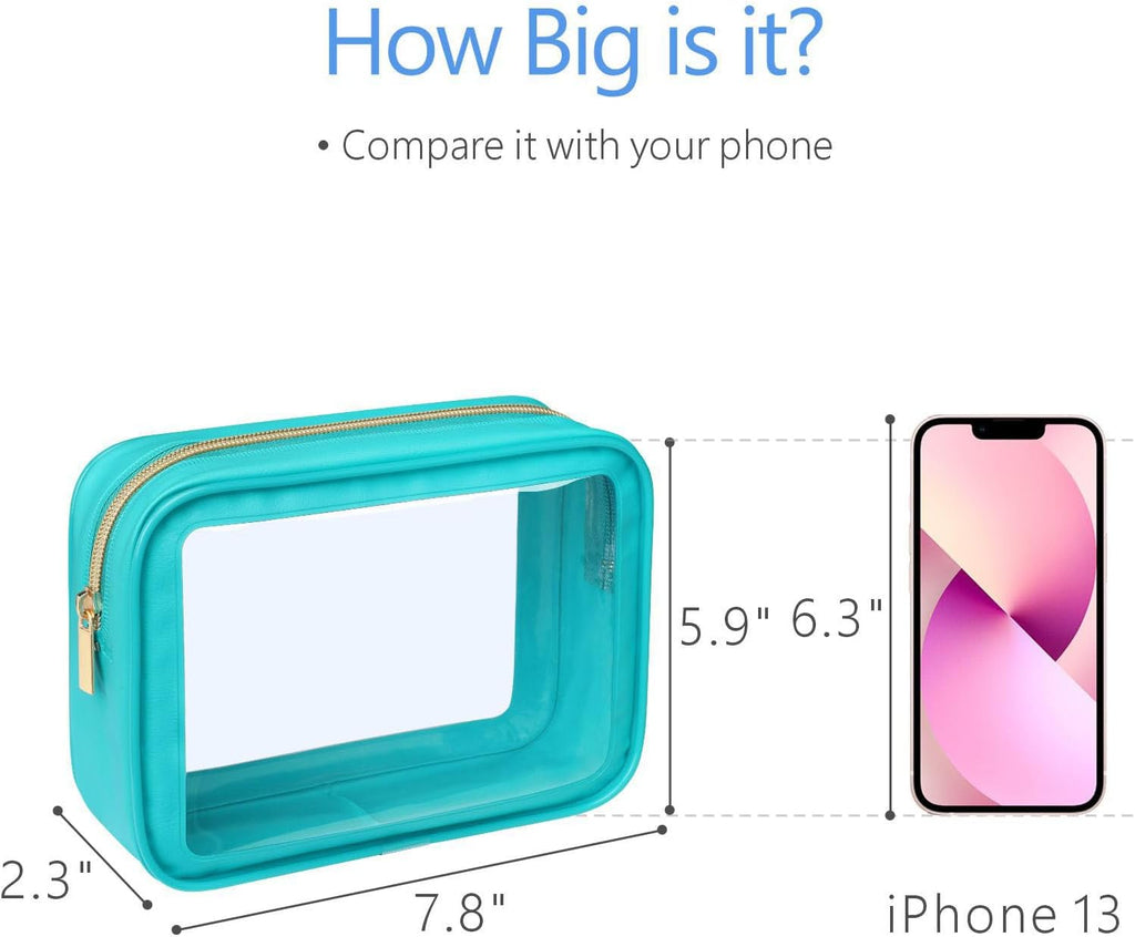 PACKISM TSA Approved Toiletry Bag - Upgrade Color-Edged Clear Makeup Bags, Clear Toiletry Bags For Traveling Fits Various Storage Needs