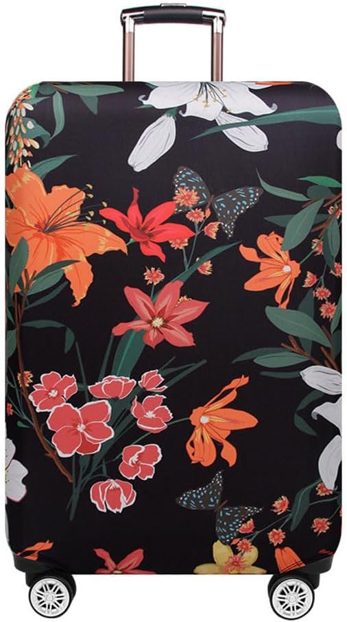 MosaiRudo Thicker Luggage Cover Elastic Suitcase Cover Protector Fits 18-32 Inch Suitcase Travel Accessories (Best wishs for you, M)