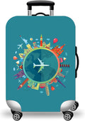 WUJIAONIAO Travel Luggage Cover Spandex Suitcase Protector Washable Baggage Covers (M (for 22-24 inch luggage), Go Travel)