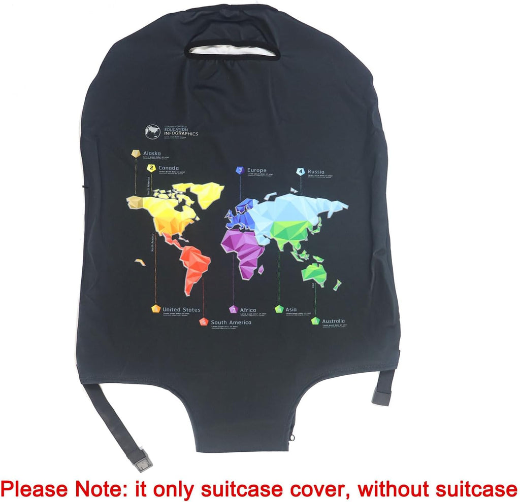 MosaiRudo Thicker Luggage Cover Elastic Suitcase Cover Protector Fits 18-32 Inch Suitcase Travel Accessories (Abstract Map, S)