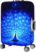 7-Mi Suitcase Cover 3D Print Design Travel Luggage Protector Trolley Case Cover 22"-24" Sleeve, BluePeacock