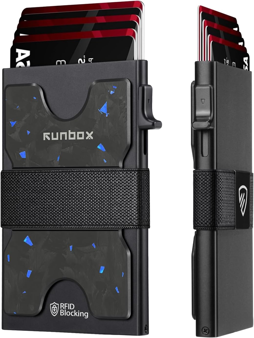 Mens Business Card Holder, Slim Card Wallet for Men and Women, Minimalist RFID Blocking Wallet with Pop-Up Function, Thin Design, Metal Cases Holds 6+6 Cards, Gifts for Men, Men's Accessories