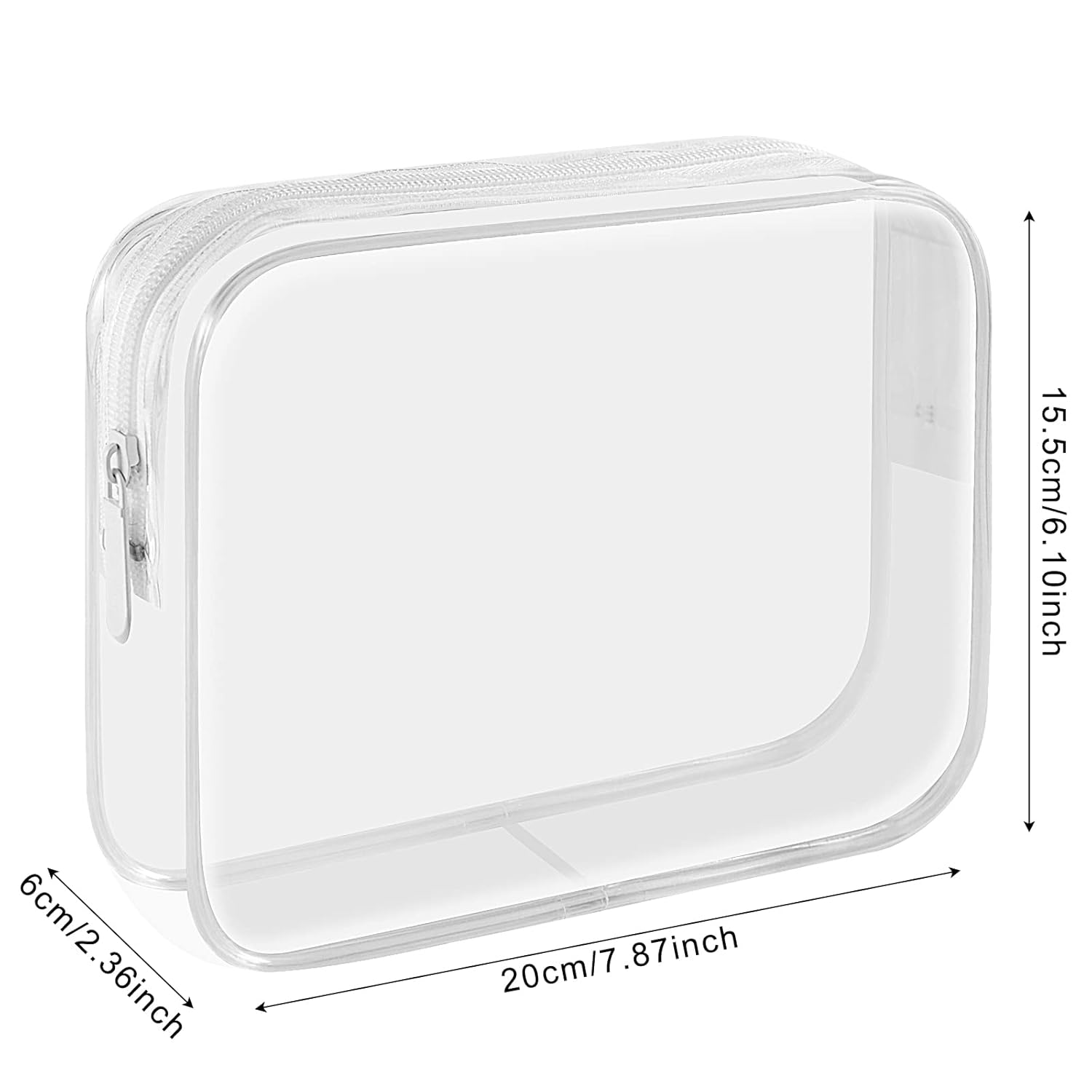 Lermende 2pcs Clear Toiletry Bag TSA Approved Travel Bag,Carry On for Travel,Airport Airline Accessories Compliant Bag,Quart Sized Makeup Cosmetic bag Women Men (Transparent, 2 Pack)