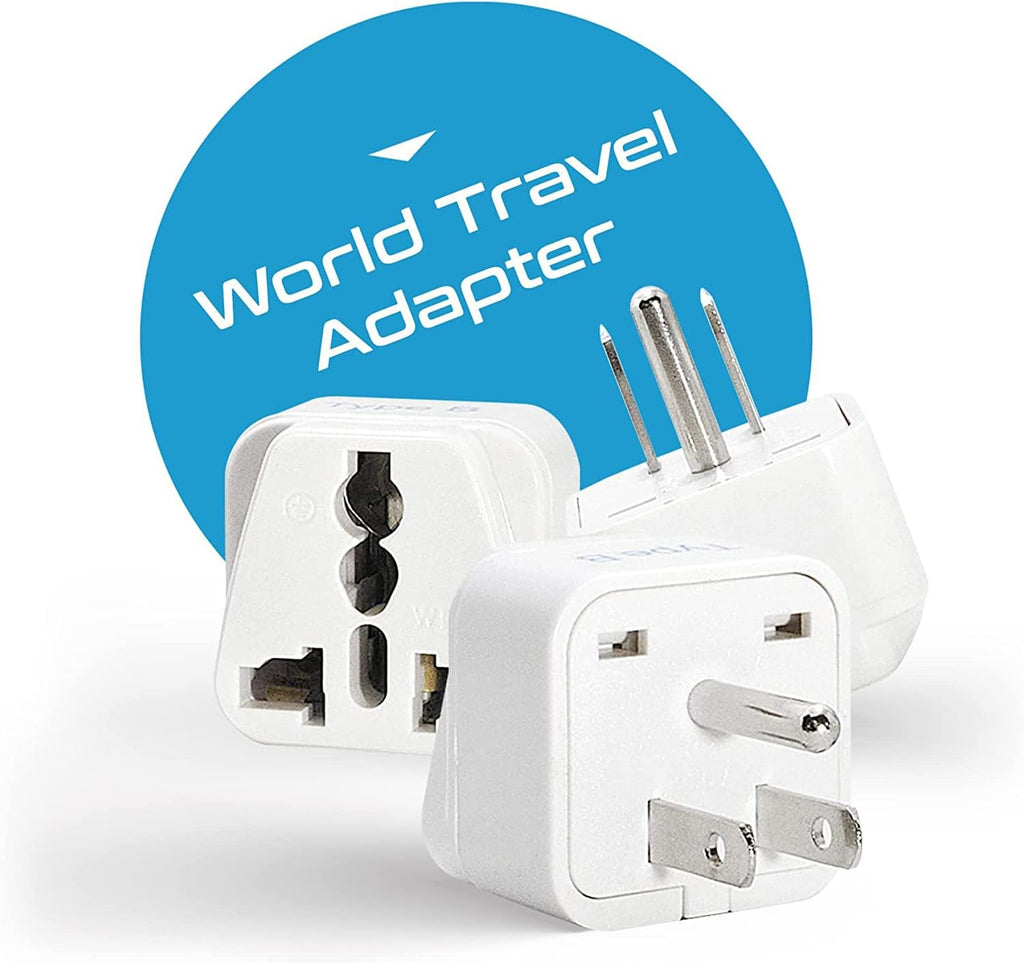 Ceptics Adapter Plug Set for World Wide International Travel Use - Grounded Safe - Works with Cell Phones, Chargers, Batteries, Camera, and More