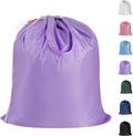 Polecasa Small Heavy Duty Laundry Bag with 130gsm Tear Resistant Fabric and Handles, Easy to Carry Durable Dirty Clothes Drawstring Bag, Perfect for College Dorm, Travel 21”x24”,Purple