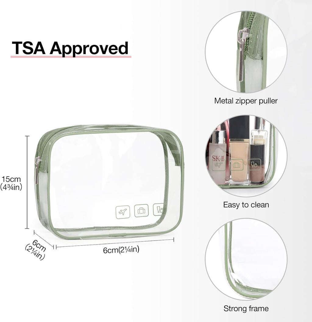 BAGSMART Toiletry Bag Hanging Travel Makeup Organizer with TSA Approved Transparent Cosmetic Bag Makeup Bag for Full Sized Toiletries, Large-Green