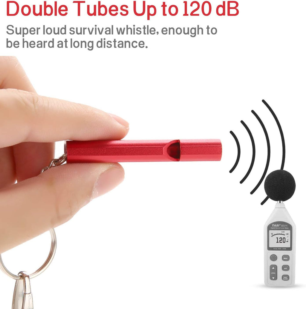 Emergency Whistles Lifeguard Safety Whistle with Lanyard and Keychain for Outdoor Camping Hiking Boating Backpacking Fishing Kayak Kids Rescue Signaling Loud Survival Whistle