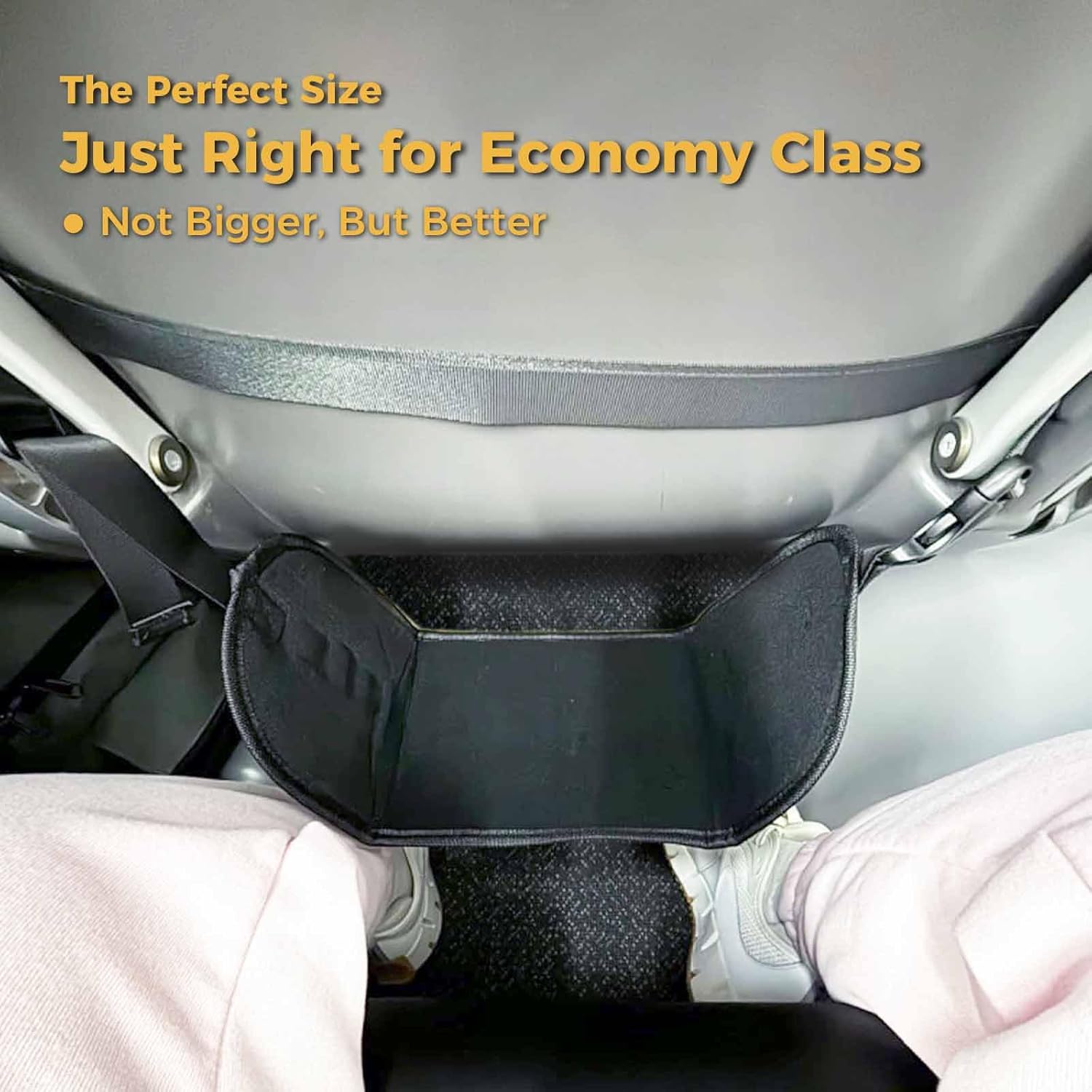 1 Pack - Foot Hammock for Plane Travel, Portable Airplane Foot Hammock with Memory Foam and Hardboard, Airplane Travel Essentials