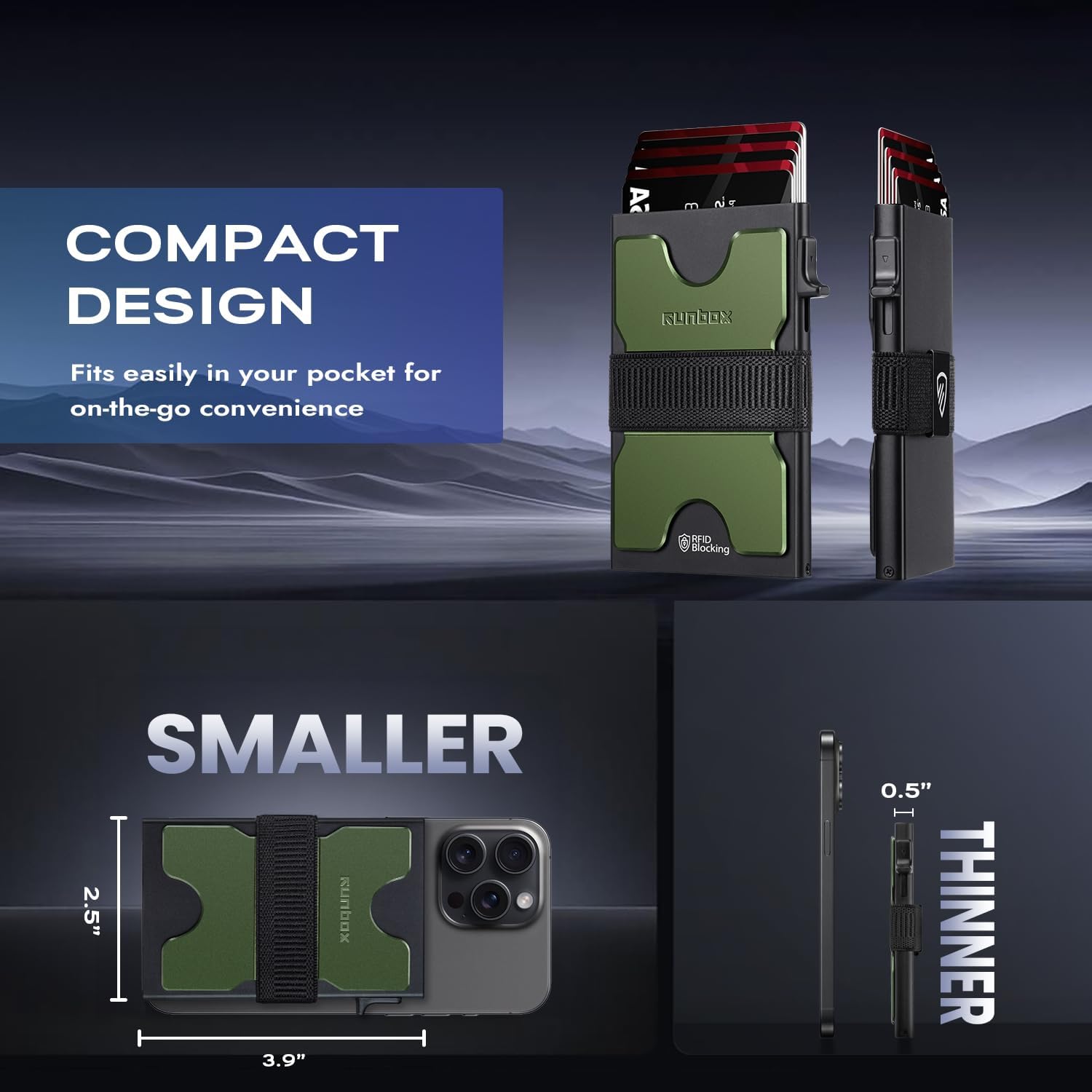 Mens Business Card Holder, Slim Card Wallet for Men and Women, Minimalist RFID Blocking Wallet with Pop-Up Function, Thin Design, Metal Cases Holds 6+6 Cards, Gifts for Men, Men's Accessories