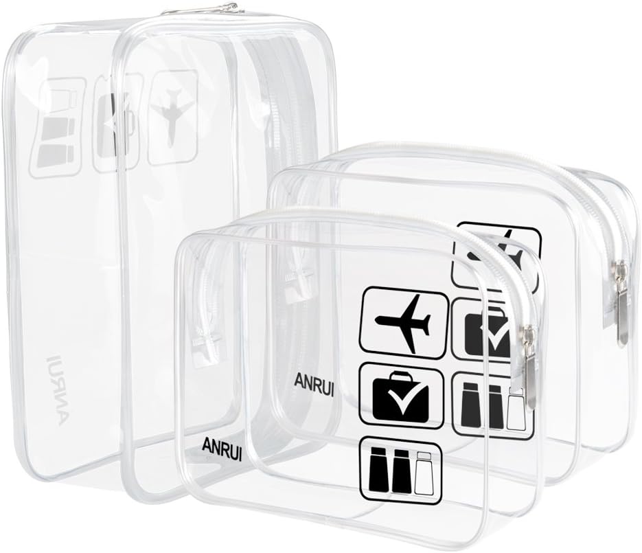 ANRUI Makeup Bags Clear Cosmetic Bag for Women Small Makeup Pouch for Girls/Kids Travel Toiletries Organizer Bags Waterproof Travel Liquids Storage Bags