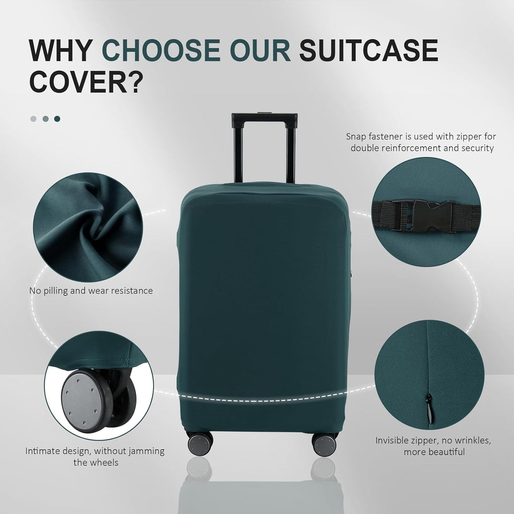 Travel Luggage Cover Suitcase Protector Scratch-Resistant Fit 19-31 Inch Suitcase, Not Included Suitcase (Avocado Green, 3XL(32-33inch))