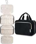 Narwey Hanging Toiletry Bag for Women Travel Makeup Bag Organizer Toiletries Bag for Travel Size Essentials Accessories Cosmetics (Black (Medium))
