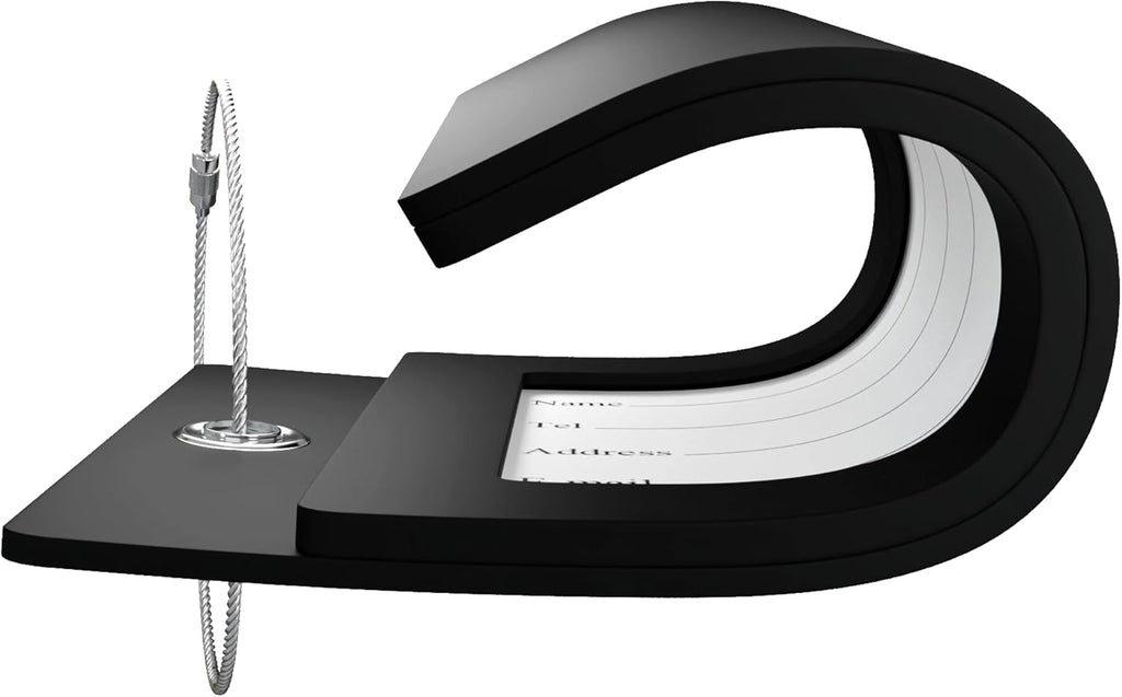 Gostwo 2 Pack Luggage Tags for Suitcases, 26 Initial Letter Travel Luggage Baggage Identification Labels ID Tag Fully Bendable Tags with Stainless Steel Loop (Black) (Letter W)