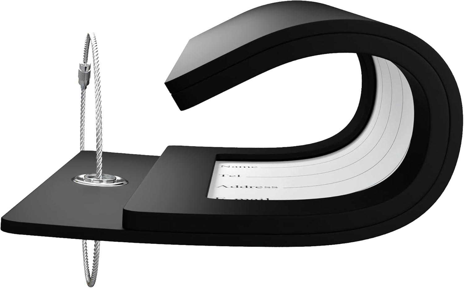 Gostwo 2 Pack Luggage Tags for Suitcases, 26 Initial Letter Travel Luggage Baggage Identification Labels ID Tag Fully Bendable Tags with Stainless Steel Loop (Black) (Letter A)