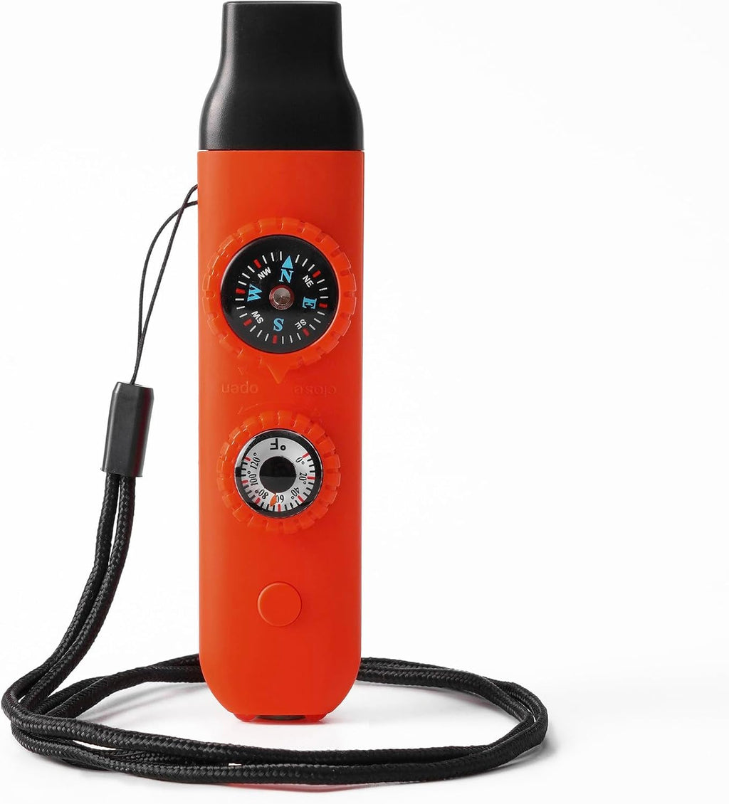 Emergency Survival Safety Whistle，Whistle for Kids with Lanyard,Compass,Thermometer,Ideal for Kayaking, Boating, Hiking, Camping, Climbing