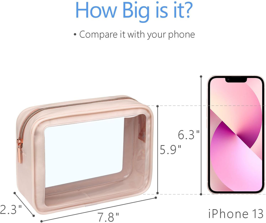 PACKISM TSA Approved Toiletry Bag - Upgrade Color-Edged Clear Makeup Bags, Clear Toiletry Bags For Traveling Fits Various Storage Needs