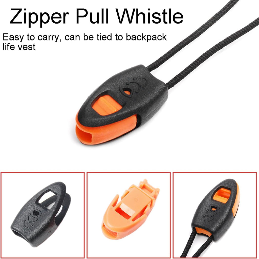 5 Pack Zipper Pull Whistles, Loud Emergency Survival Whistle for Kayak Canoe Fishing Lanyard Zipper Pull Cord Ends Lock Paracord Knife Outdoor Camp Hike Travel Kits