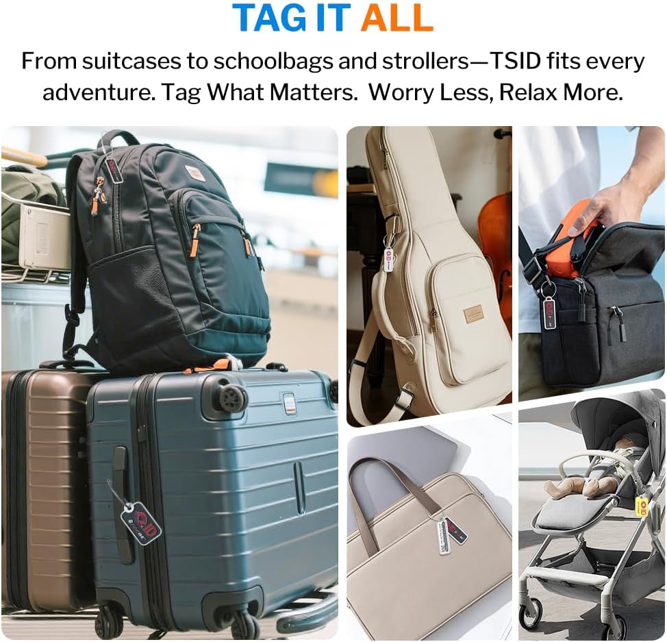 Forge Lost and Found Luggage Tags, Global Luggage Tracking Tag, WorldTracer Compatible, Travel Sentry Powered Baggage ID System for Luggage, Bags, Suitcases, and More (Whit 2 PK Small)