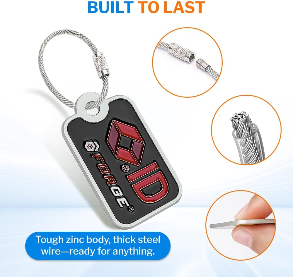 Forge Smart Lost and Found Luggage Tags, Global Luggage Tracking Tag, Travel Sentry Powered Baggage ID System for Luggage, Bags, Suitcases, and More (Black 4 PK)