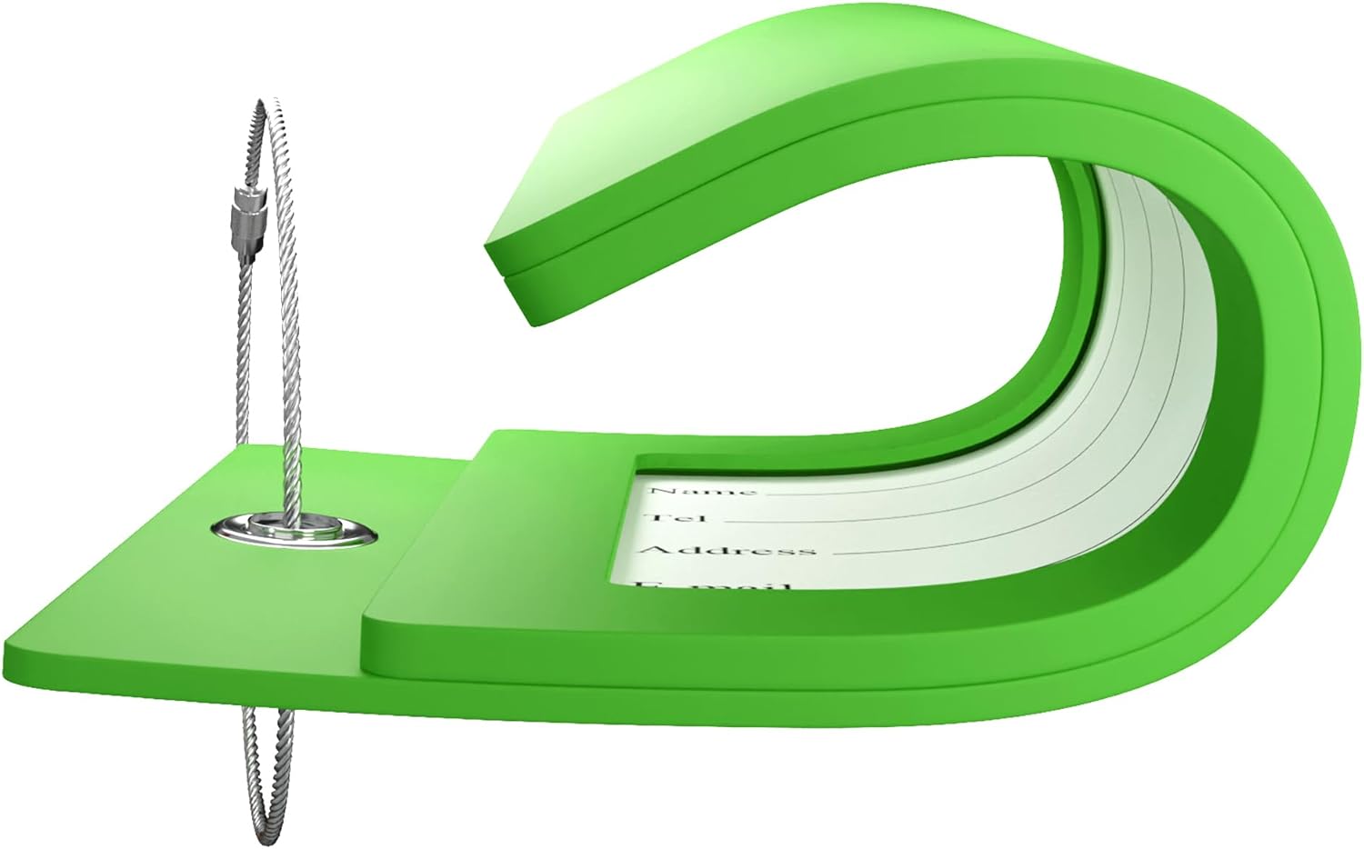 Gostwo 2 Pack Luggage Tags for Suitcases, 26 Initial Letter Travel Luggage Baggage Identification Labels ID Tag Fully Bendable Tags with Stainless Steel Loop (Green) (Letter N)