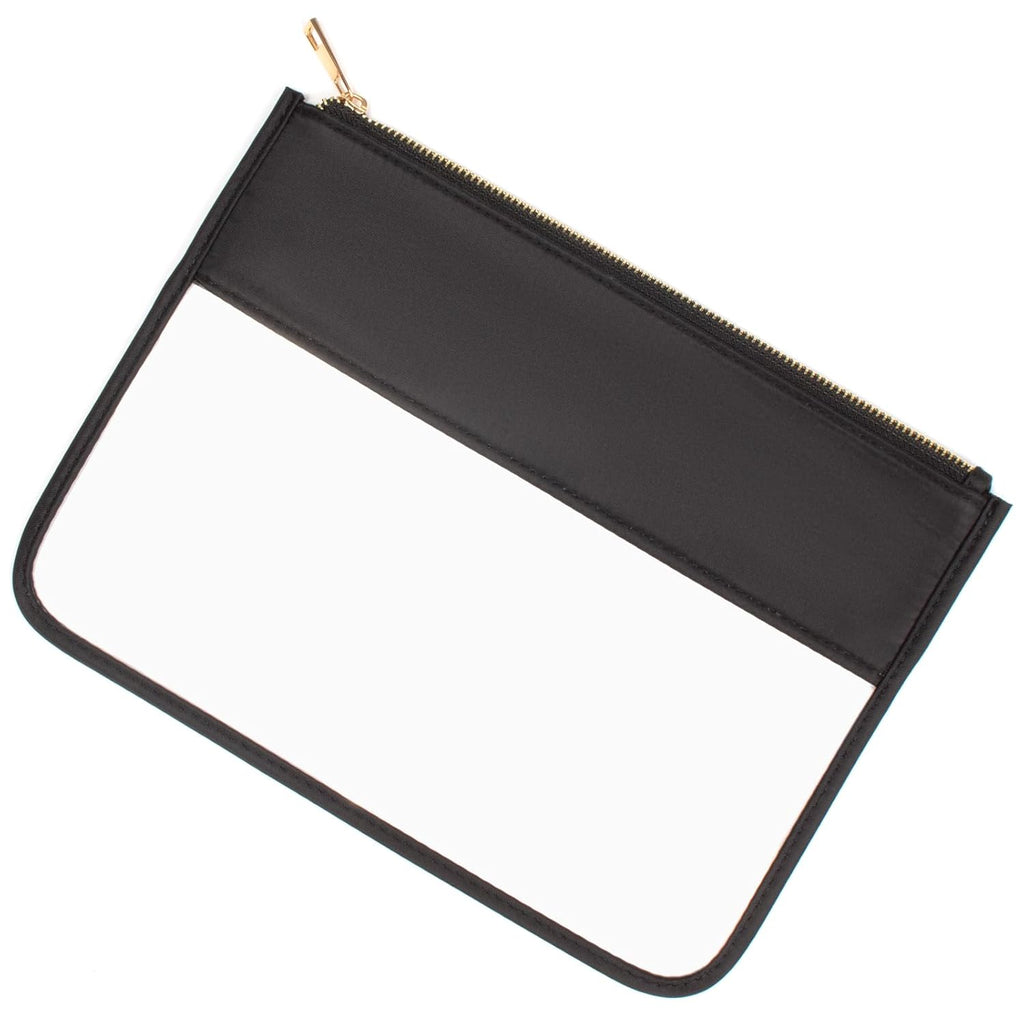 LETGO Clear Makeup Bag Pouch for Travel with Zipper,Clear Cosmetic Bag for Women Waterproof Snacks Bag Stadium Purse Toiletry Bag Bogg Bag Accessories (0-Black)