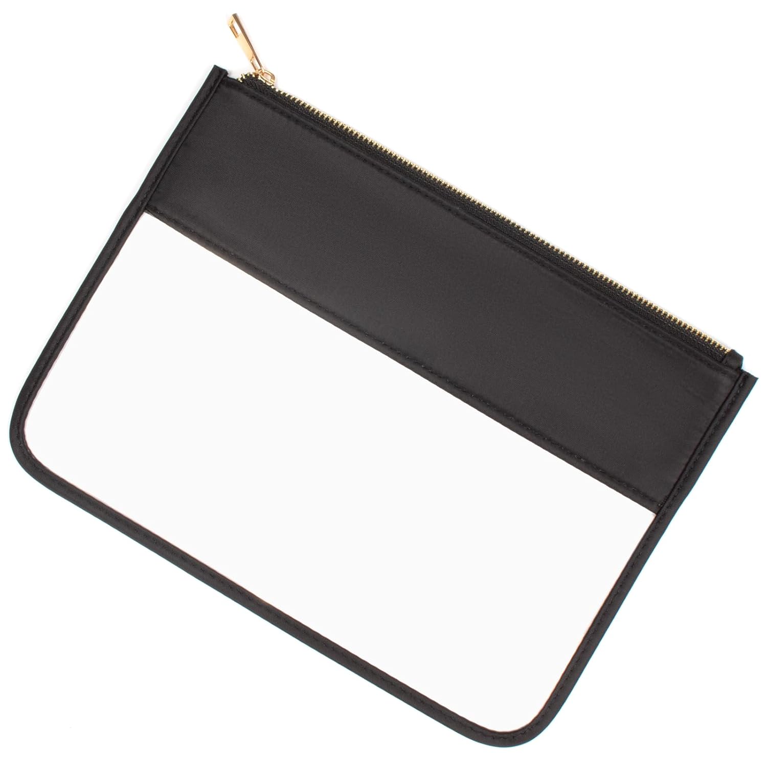 LETGO Clear Makeup Bag Pouch for Travel with Zipper,Clear Cosmetic Bag for Women Waterproof Snacks Bag Stadium Purse Toiletry Bag Bogg Bag Accessories (0-Black)