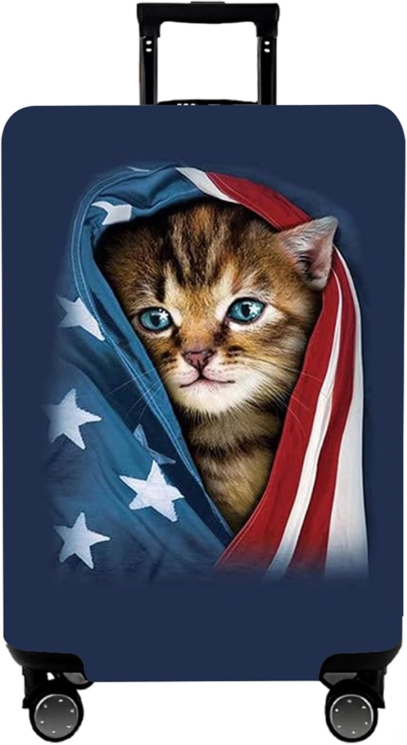 WUJIAONIAO Travel Luggage Cover Spandex Suitcase Protector Washable Baggage Covers (S (for 18-20 inch luggage), Cat A)