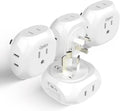 Ceptics Australia, New Zealand, China Travel Plug Adapter by - 4 Input - USA to Any Type I Countries Such as New Zealand, Argentina and More - 4 Pack (PT-16), White (PT-16-4PK)