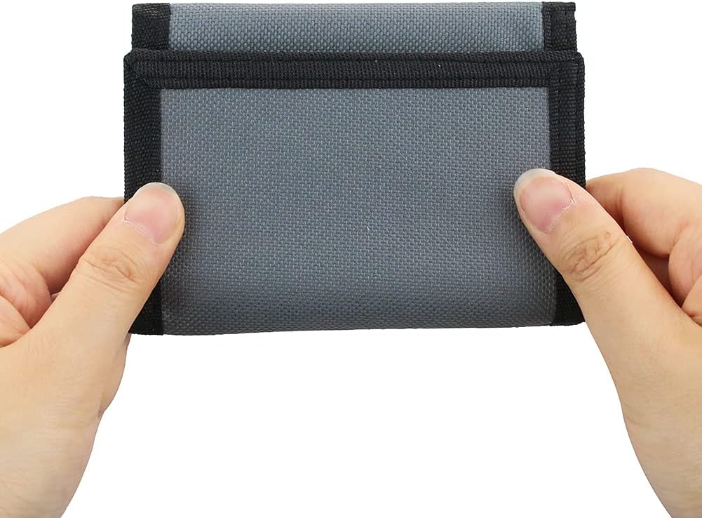 NEICY RFID Blocking Canvas Wallet for Men and Women - Camo Trifold Outdoor Sports Wallets with Magic Sticker for Teen Kids (Grey)