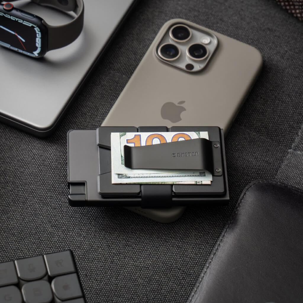 Ekster - Aluminum Cardholder Pro Wallet - All-Metal Aluminum Wallet for Men - Fits 7 Cards, RFID Blocking Layer, Ultra-Thin, Minimalist, Push Button, Card Access, Expandable, Trackable (Space Grey)