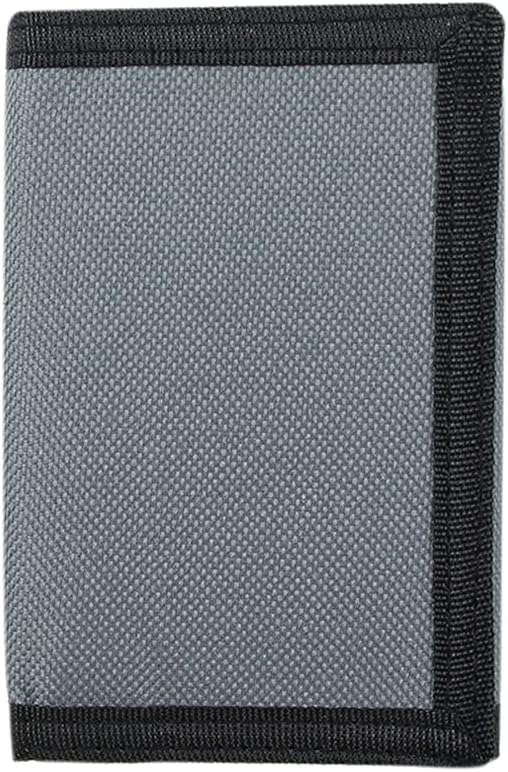 NEICY RFID Blocking Canvas Wallet for Men and Women - Camo Trifold Outdoor Sports Wallets with Magic Sticker for Teen Kids (Grey)