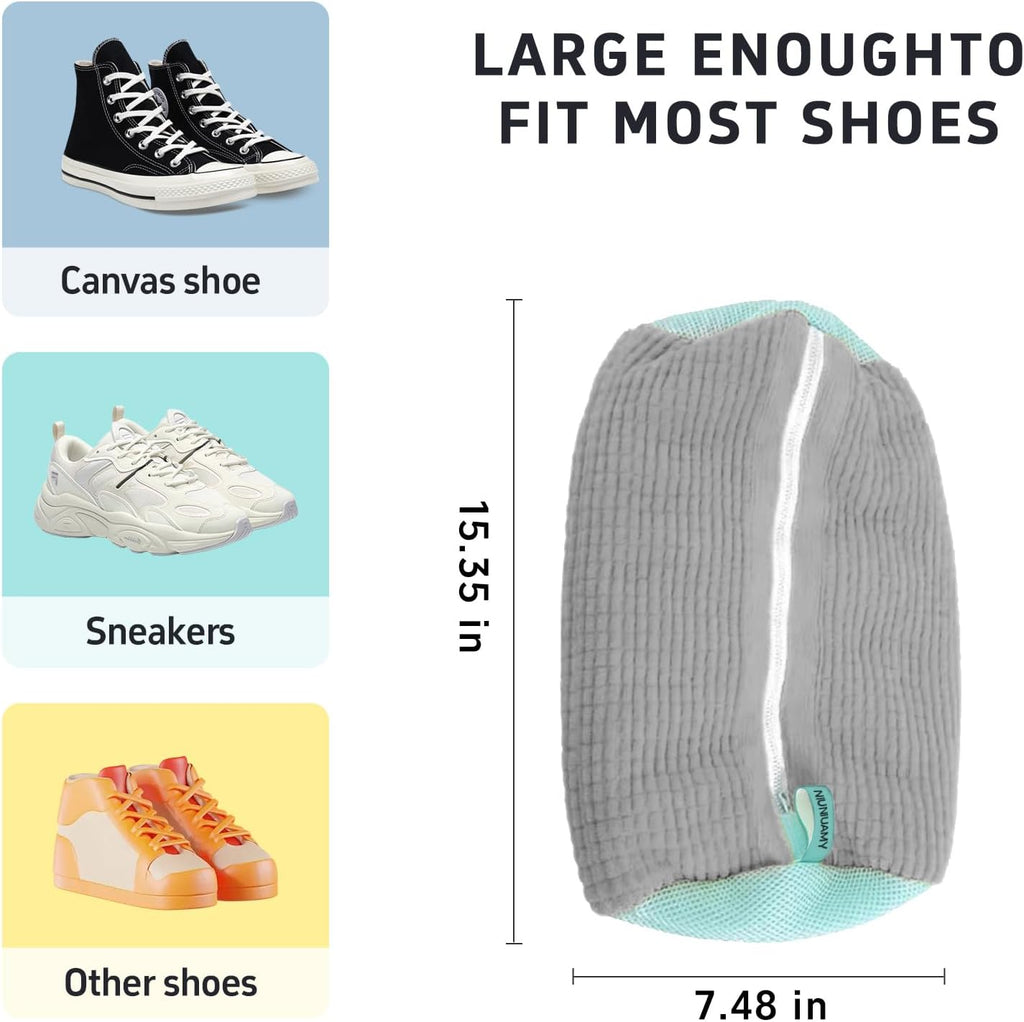 Shoe washing machine bag,Sneaker Laundry Bag for Shoes, Reusable and Durable Shoe Laundry Bag for Washer and Dryer,Suitable for cleaning shoes, gym, tennis, basketball, shoe storage (Grey -2 pieces)