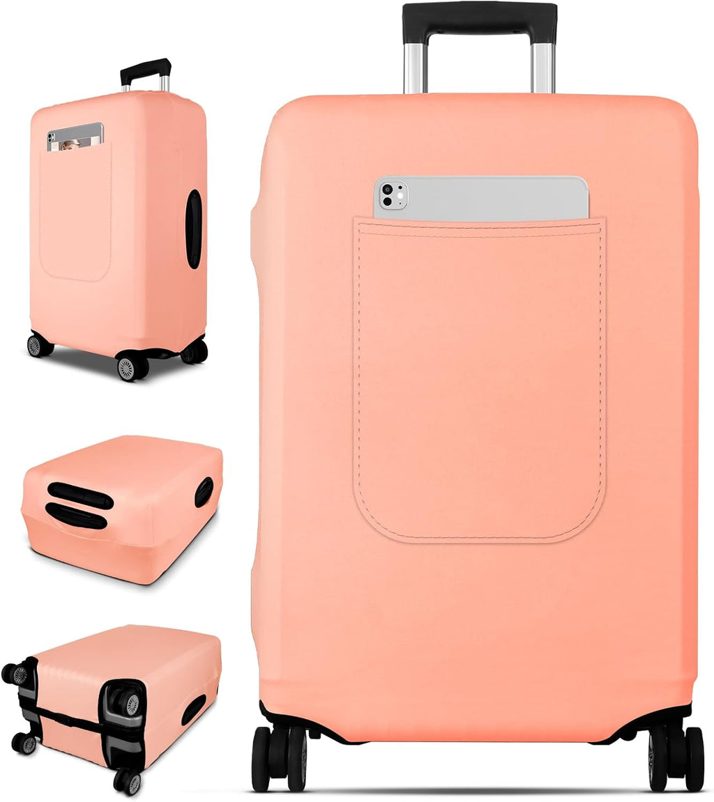 Slohif Luggage Cover for Suitcase Tsa Approved Protector - Luggage Sleeve Suit Case Cover Travel Stretch Large Baggage Case Protective Washable Fit 29-30 Inch Rose
