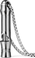 TISUR Titanium Emergency Whistle,EDC Safety Whistles Necklace Loud up to 120db,Survival Whistles for Survival,Hiking,Camping,Pets Training